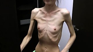 Half-starved Denisa posing heap nigh up nigh has ribs worked